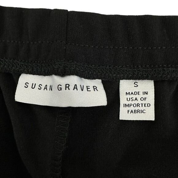 Susan Graver Pull On Full Length Flare Pant Small Black - Picture 3 of 6
